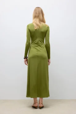 Vero Moda Vestidos-Vestido midi de gola alta Verde
