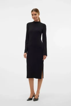 Vero Moda Vestidos-Vestido midi de malha Preto