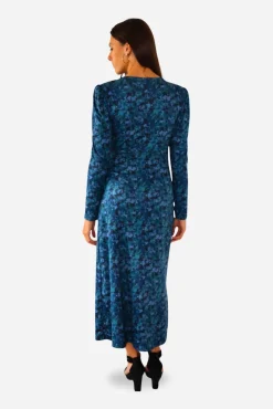 Cuplé Vestidos-Vestido midi de malha estampado Azul