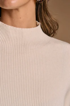 Polín Et Moi Vestidos-Vestido midi de malha Marta Ecru