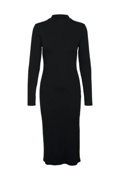 Vero Moda Vestidos-Vestido midi de manga comprida Preto