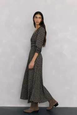 Pedro del Hierro Vestidos-Vestido midi estampado Cizento
