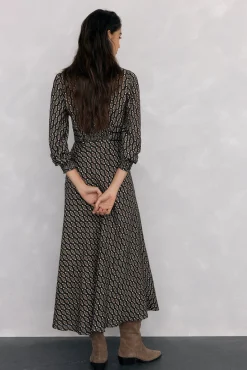 Pedro del Hierro Vestidos-Vestido midi estampado Cizento