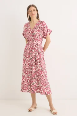 Cortefiel Vestidos-Vestido midi plissado Multicolorido