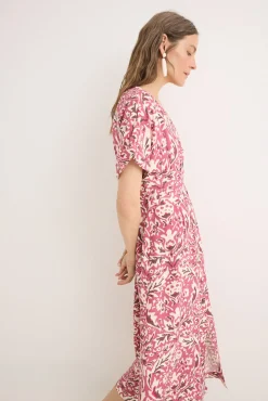 Cortefiel Vestidos-Vestido midi plissado Multicolorido