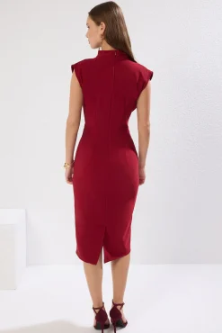 Trendyol Vestidos-Vestido midi tubinho estampado