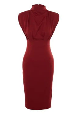 Trendyol Vestidos-Vestido midi tubinho estampado