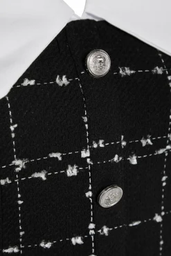 Trendyol Vestidos-Vestido mini com gola camiseira preto