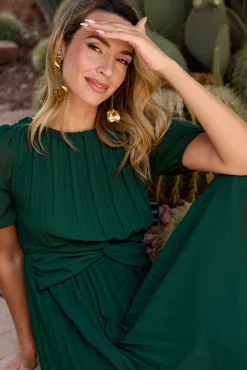 Polín Et Moi Vestidos-Vestido plissado Eulália Verde