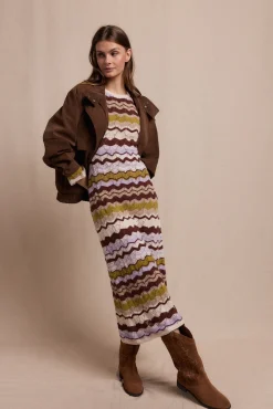Slowlove Vestidos-Vestido punto ondas multicolor Multicolorido