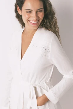 Women'secret Maternidade|Roupões-Vestido robe de maternity em algodão branco bege