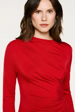 Selected Vestidos-Vestido slim fit assimétrico Vermelho