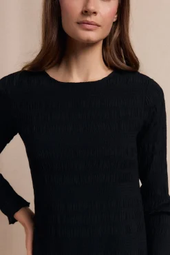 Slowlove Vestidos-Vestido textura elastico Preto