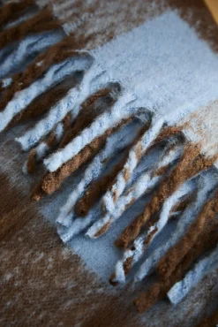 Calma House Cobertores-Xadrez de algodão xadrez marrom Oslo cru