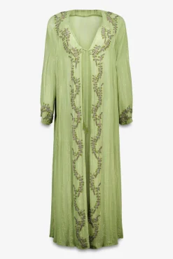 Hoss Intropia Sobretudos-Zena. Quimono bordado Verde